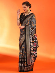Women's Dola Purple Printed Designer Saree With Blouse Piece-RAJWADI16E