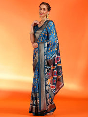 Women's Dola Red Printed Designer Saree With Blouse Piece-DOLALX01E