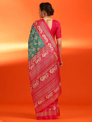 Women's Dola Red Printed Designer Saree With Blouse Piece-DOLALX05F
