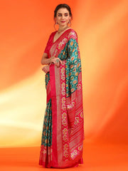Women's Dola Red Printed Designer Saree With Blouse Piece-DOLALX05F