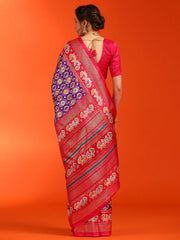 Women's Dola Red Printed Designer Saree With Blouse Piece-HTSKOKO110