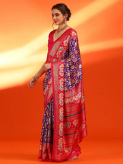 Women's Dola Red Printed Designer Saree With Blouse Piece-HTSKOKO110