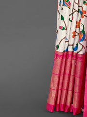 Women's Dola Red Printed Designer Saree With Blouse Piece-RAJWADI20B