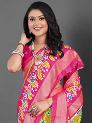 Women's Dola  Olive Printed Designer Saree With Blouse Piece-RAJWADI23F