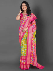 Women's Dola  Olive Printed Designer Saree With Blouse Piece-RAJWADI23F