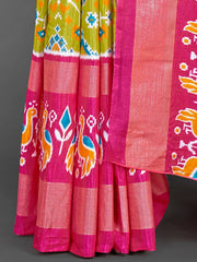 Women's Dola  Olive Printed Designer Saree With Blouse Piece-RAJWADI23F