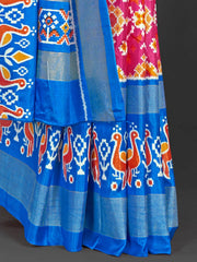 Women's Dola Teal Blue Printed Designer Saree With Blouse Piece-DARIA5004
