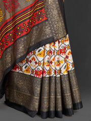 Women's Dola  White Printed Designer Saree With Blouse Piece-RAJWADI42B