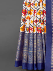 Women's Dola White Printed Designer Saree With Blouse Piece-HTSKOKO103
