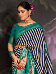Women's Dola White Printed Designer Saree With Blouse Piece-RAJWADI42D