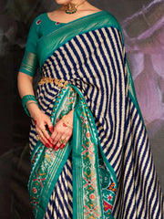 Women's Dola White Printed Designer Saree With Blouse Piece-RAJWADI42D