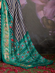 Women's Dola White Printed Designer Saree With Blouse Piece-RAJWADI42D
