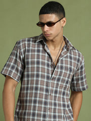 Checked Casual Shirt For Men ( RDSH 005Brown )