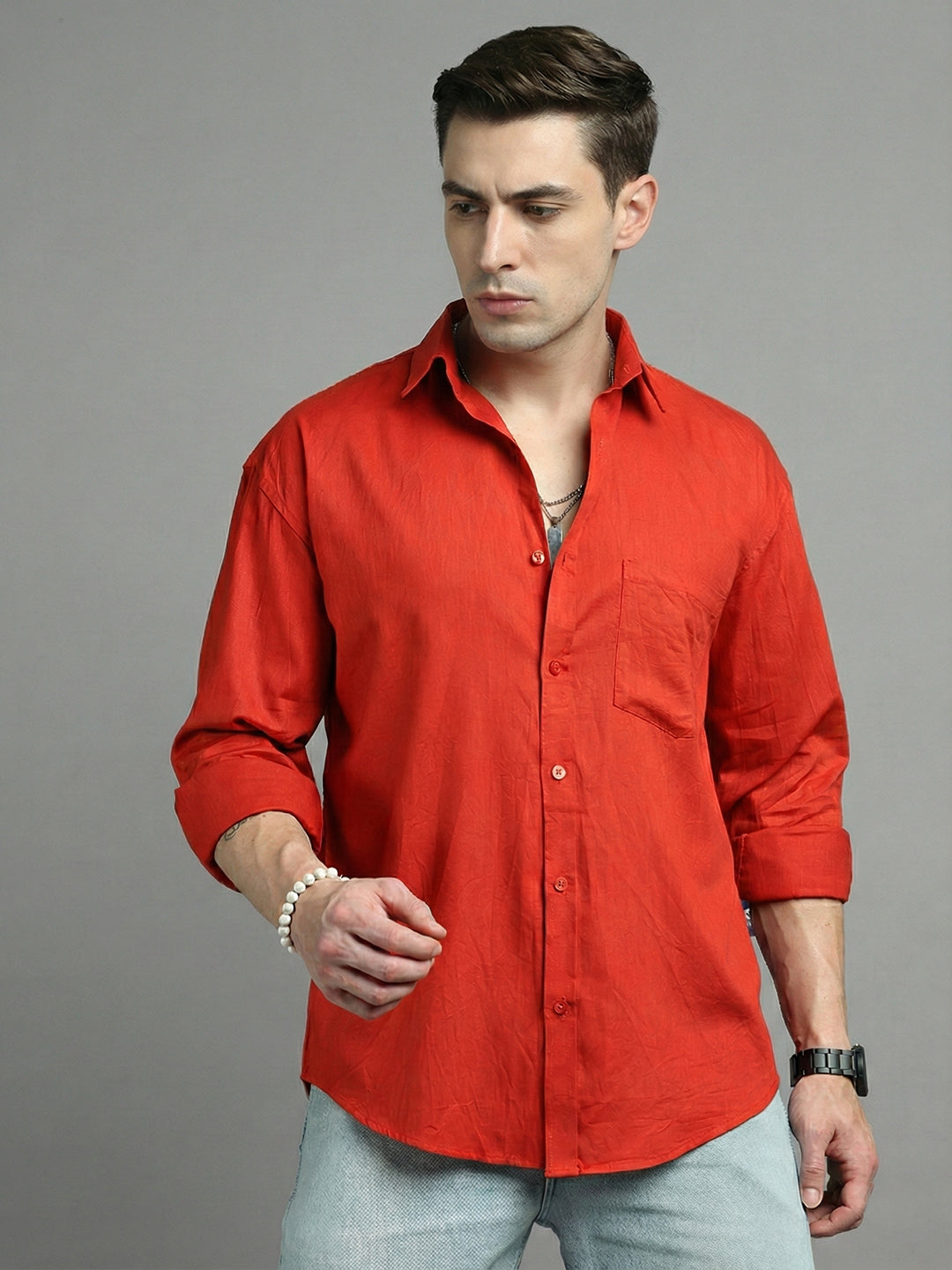 DesiQlo Men Solid Men Regular Fit Shirts - Multicolor - RDSH_006Dark-O