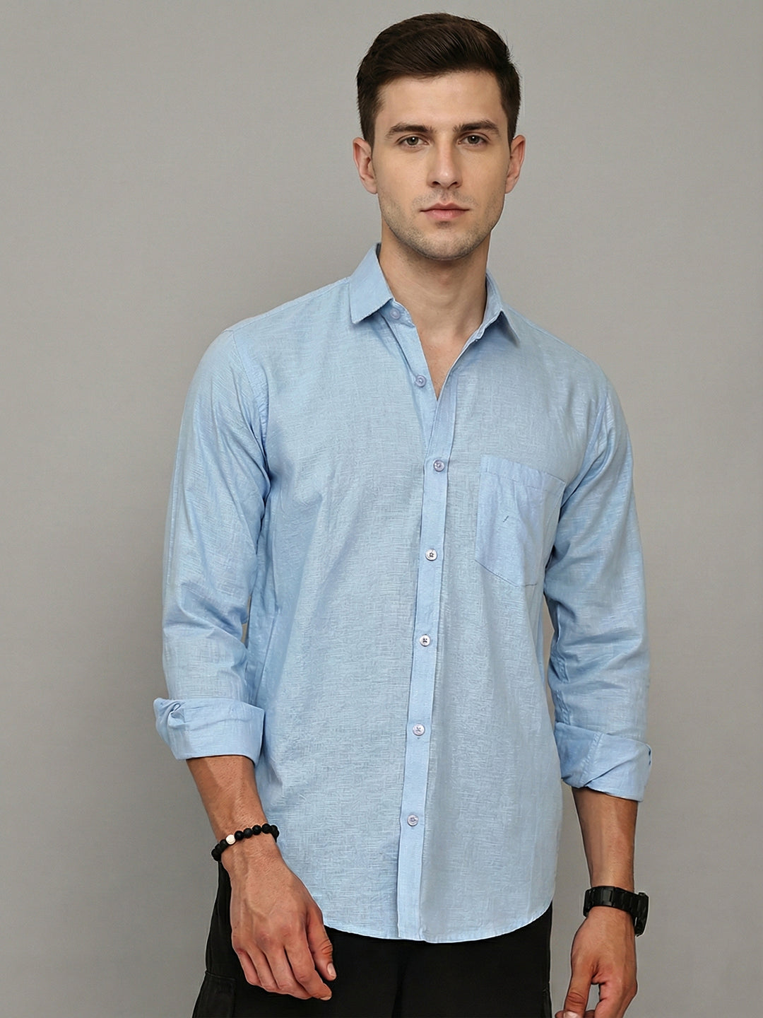 DesiQlo Men Solid Men Regular Fit Shirts - Multicolor - RDSH_006Firozi