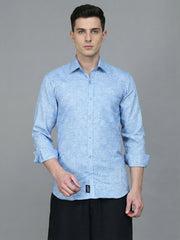 Solid Linen Casual Shirt for Men ( RDSH 012Blue )