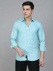Solid Linen Casual Shirt for Men ( RDSH 012Green )