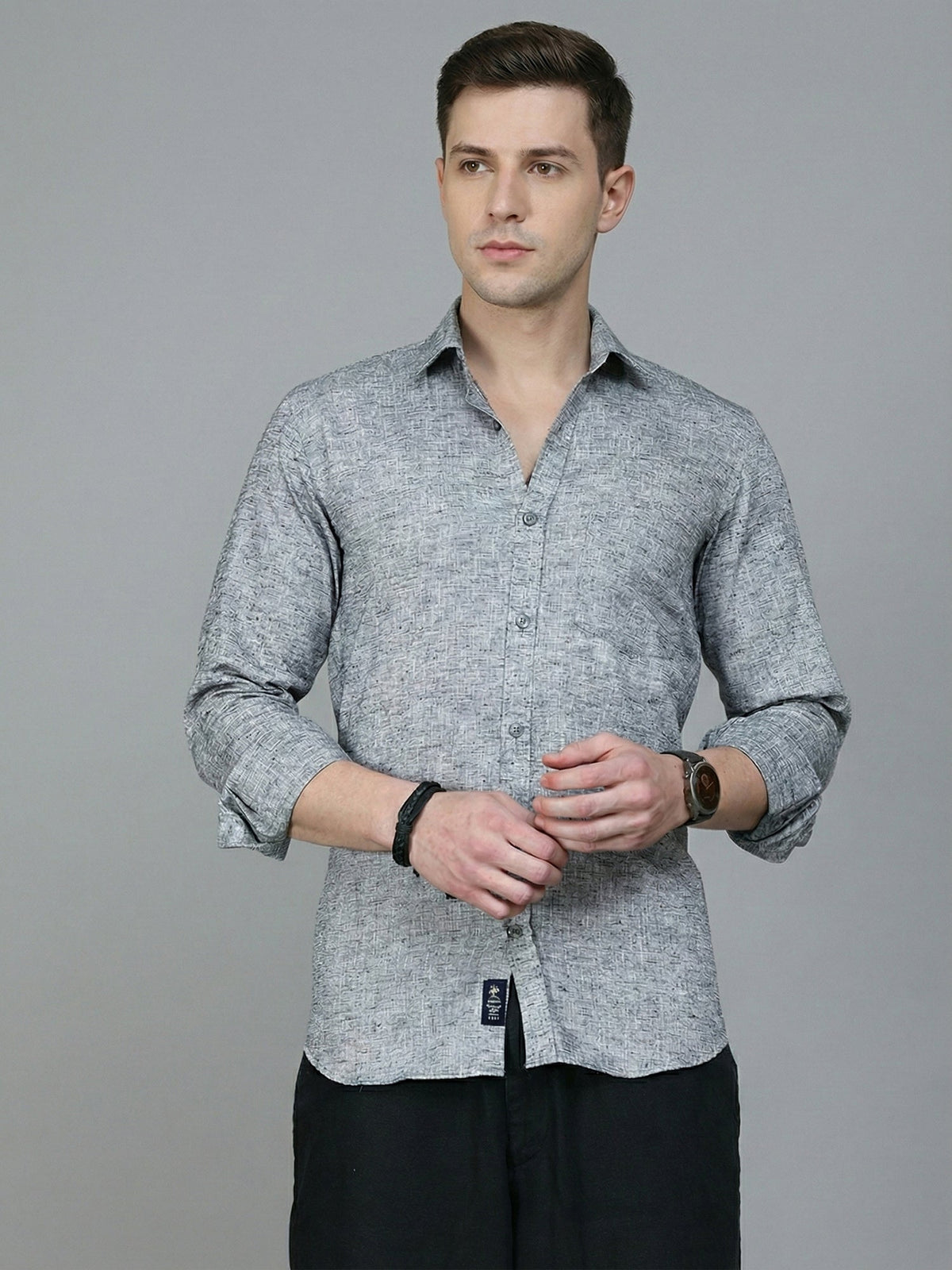 Solid Linen Casual Shirt for Men ( RDSH 012Grey )