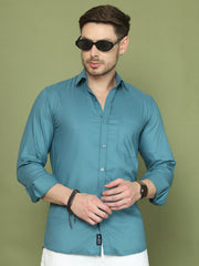 Woven Design Magenta Casual Shirt for Men ( RDSH 013Blue )