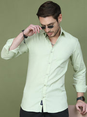 Woven Design Pista Green Casual Shirt for Men ( RDSH 013Pista )