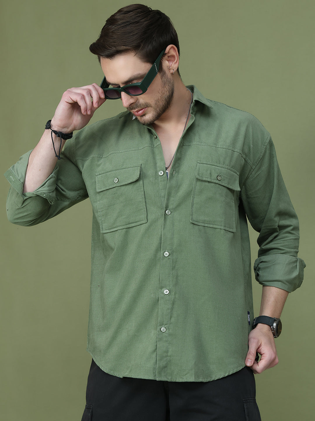 Classic Corduroy Shirt with Dual Pockets ( RDSH 014Pista )
