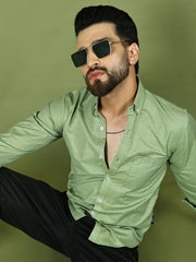 Casual Cotton Blend Shirt for Men ( RDSH 017Pista )