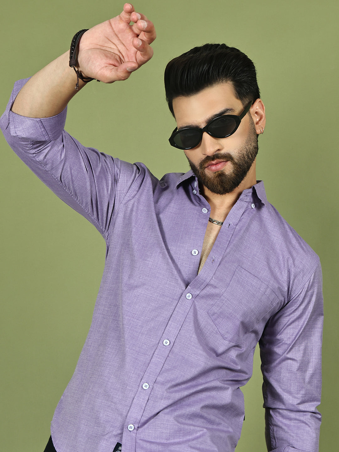 DesiQlo Men Solid Men Regular Fit Shirts - Multicolor - RDSH_017Purple