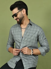 Classic Checked Shirt for Men ( RDSH 018Grey )