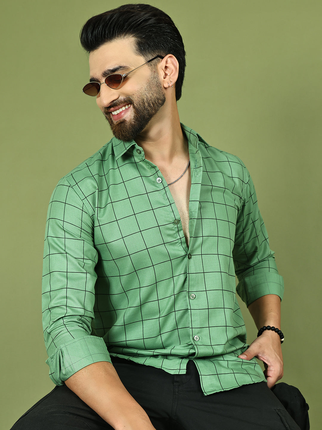 DesiQlo Men Checked Men Regular Fit Shirts - Multicolor - RDSH_018Pist