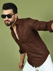 Men's Casual Cotton Blend Shirt ( RDSH 019Coffee )