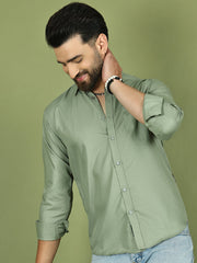 Men's Casual Cotton Blend Shirt ( RDSH 019Steel-Grey )