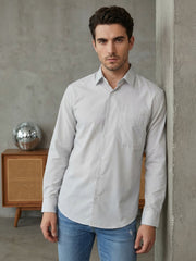 Men's Casual Cotton Blend Shirt ( RDSH 019White )