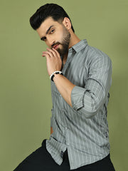 Striped Casual Shirt for Mens. ( RDSH 020Grey )