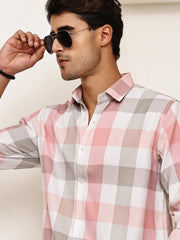 Checked Casual Shirts for Men ( RDSH 022Pink )