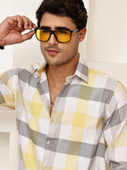 Checked Casual Shirts for Men ( RDSH 022Yellow )