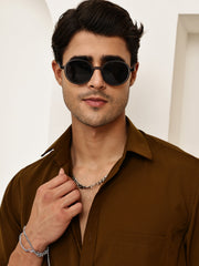 Cotton Blend Short Sleeve Casual Shirt for Men ( RDSH 024Coffee )