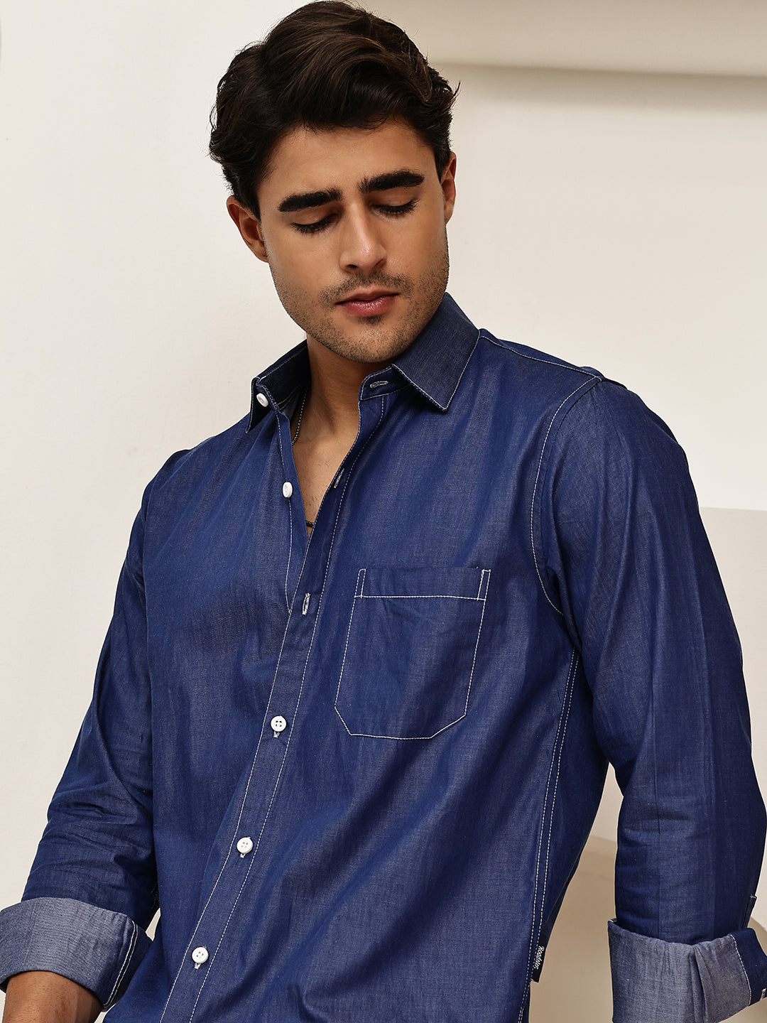 DesiQlo Men Solid Men Regular Fit Shirts - Multicolor - RDSH_029Blue