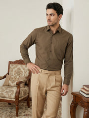 Men’s Classic Solid Casual Wear Shirt ( RDSH 037Brown )
