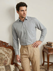 Men’s Classic Solid Casual Wear Shirt ( RDSH 037Light-Grey )