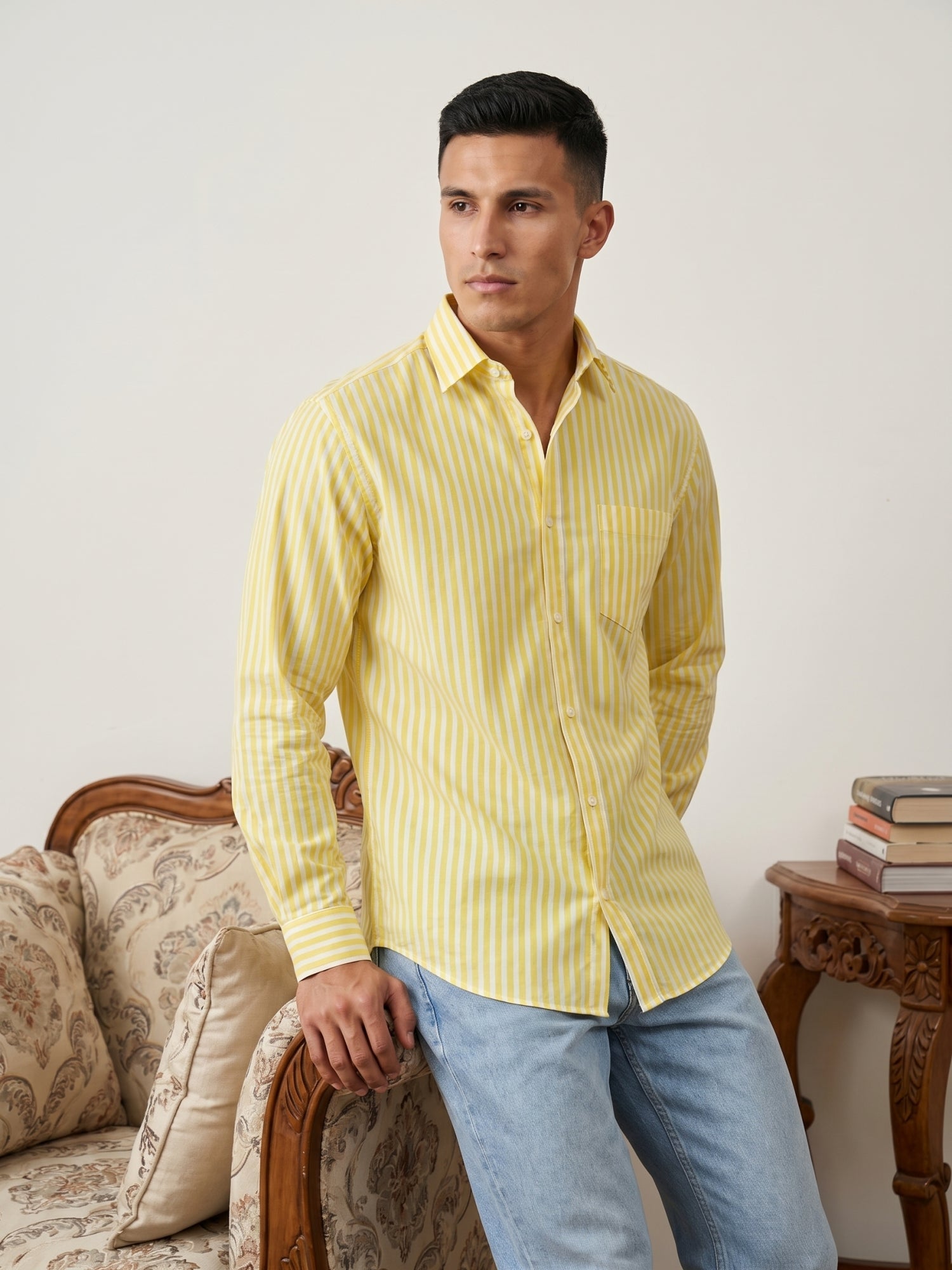 DesiQlo Men Striped Men Regular Fit Shirts - Multicolor