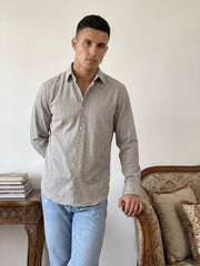 Men’s Textured Corduroy Woven Casual Shirt ( RDSH 043Grey )