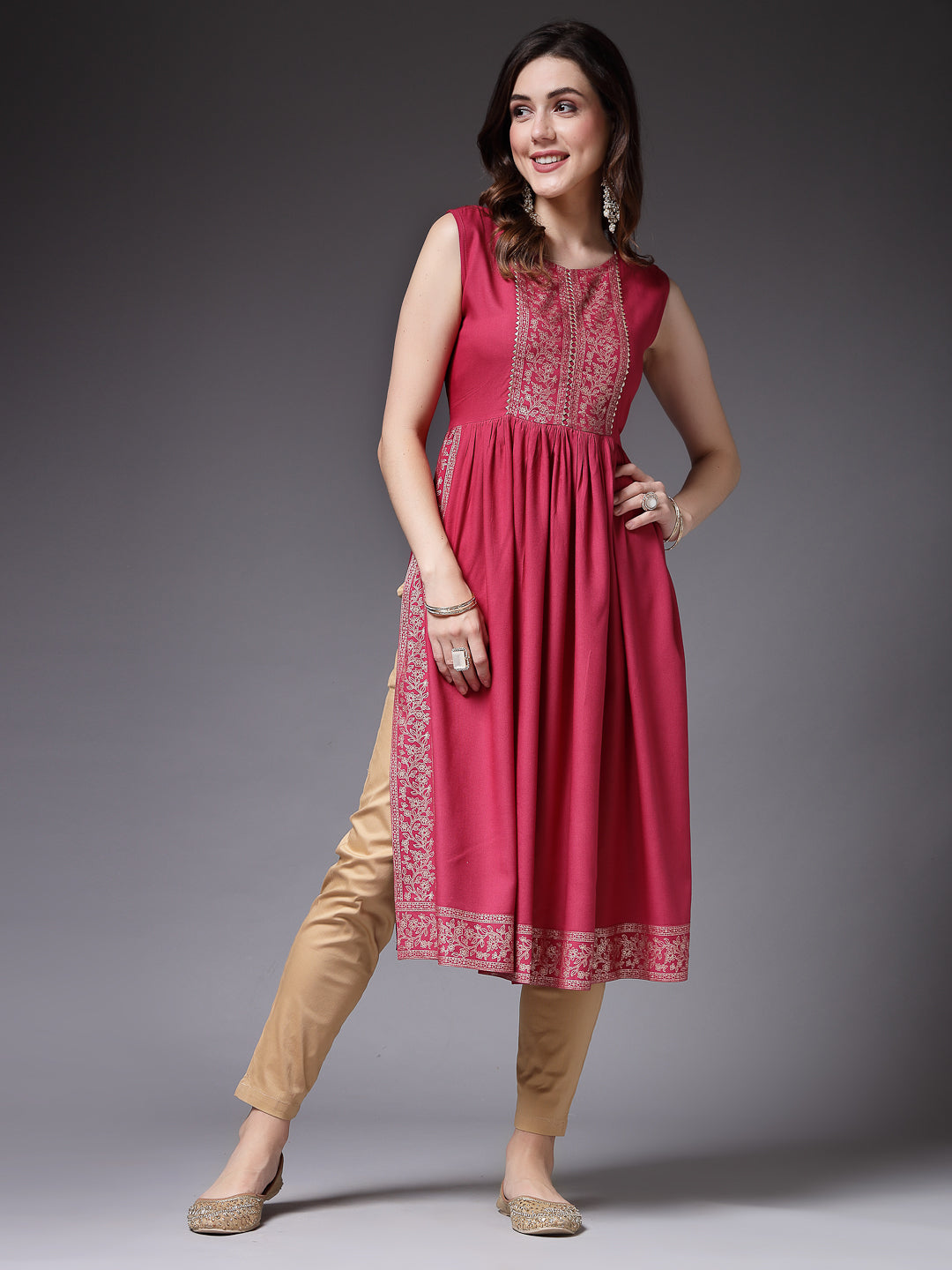 Women's Solid Rayon Naira Cut Kurta (ROSEGOOFI) | DesiQlo