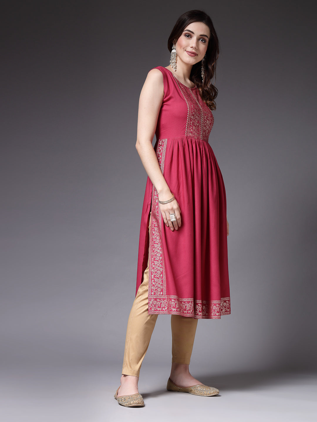 Women's Solid Rayon Naira Cut Kurta (ROSEGOOFI) | DesiQlo