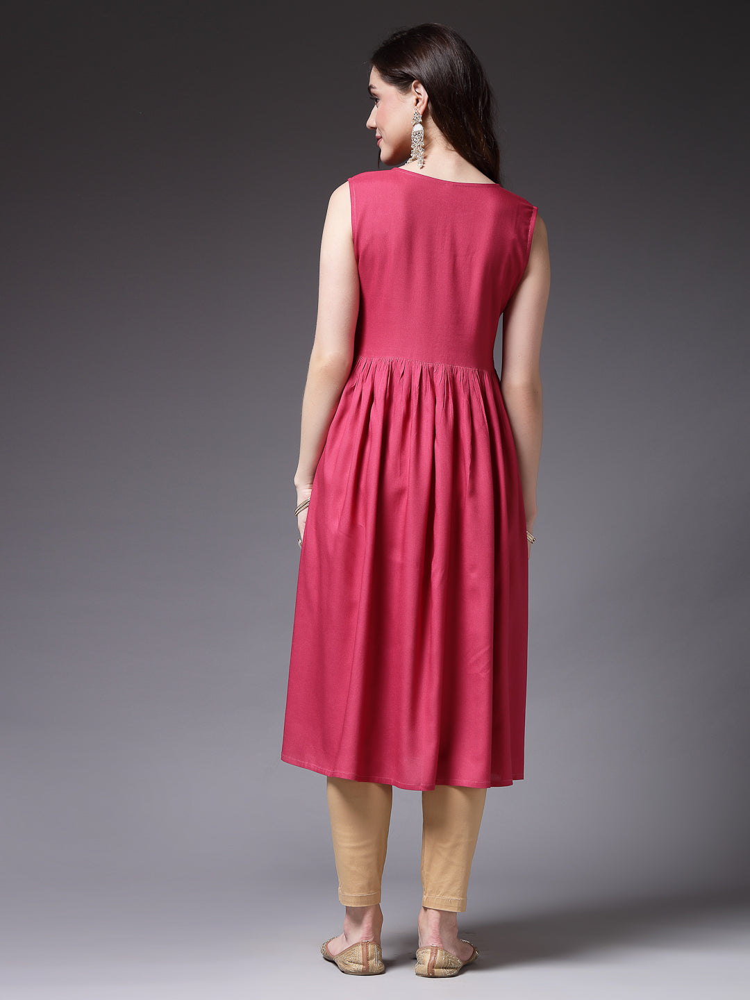 Women's Solid Rayon Naira Cut Kurta (ROSEGOOFI) | DesiQlo