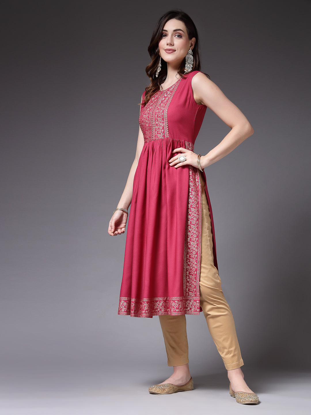 Women's Solid Rayon Naira Cut Kurta (ROSEGOOFI) | DesiQlo