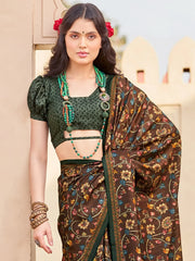 Women's Dola White Printed Designer Saree With Blouse Piece-RAJWADI42G