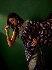 Womens Fashion Ethnic Navy Blue Color Sarees-MLSHWSA1115NBL0ONE