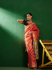 Womens Fashion Ethnic Red Color Sarees-MLSHWSA1265RED0ONE