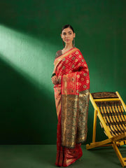 Womens Fashion Ethnic Red Color Sarees-MLSHWSA1265RED0ONE