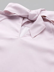 Rosah Women Light Pink High Neck Printed Smart Casual Top-RSTPPDSTDP-07